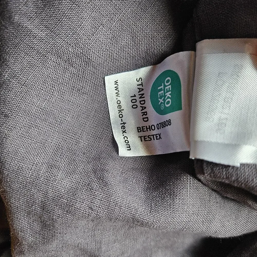 Quince 100% European Linen Duvet Cover Charcoal Gray King Cal Button Closure